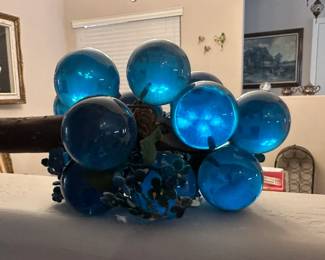 Vintage Glass Blue Grapes