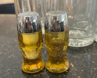 Amber Glass Salt & Pepper Shakers