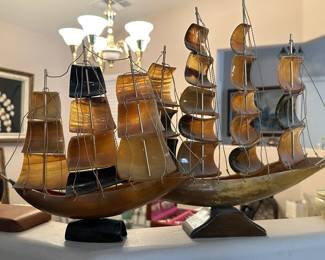 Berkeley House Horn Carved Ship