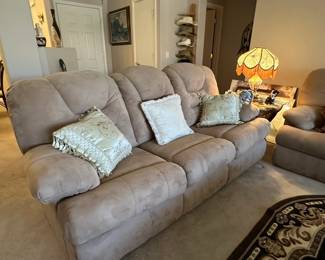 Micro Suede Reclining Couch 