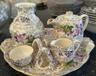 James Kent Longton Violet Tea Set
