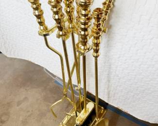 Vintage brass fireplace pokers