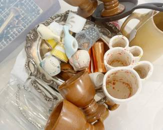 vintage goblets, vases, salt & pepper, bowls, pitcher