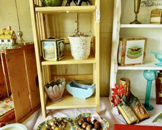 vintage planters, dishes, boxes, christmas, vases, candle sticks, figurine