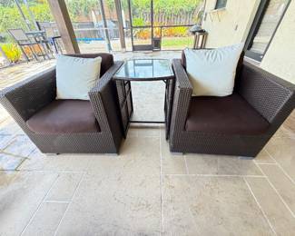 Modern Outdoor Wicker Patio Furniture Lounge Set