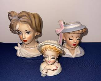 vintage lady head vase