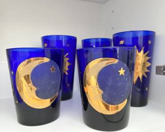 Culver Cobalt Blue Glassware