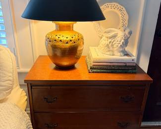 Hammered brass lamp, handsome smaller scale chest