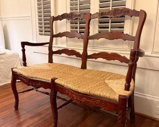 Ladder Back, Rush Seat bench