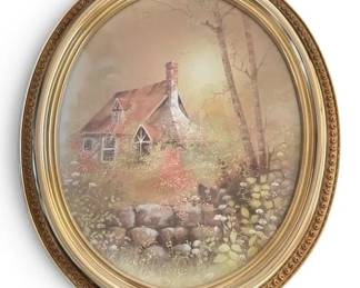 Oval Cottage Forest Print