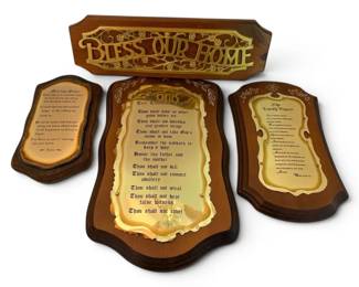 GoldToned Wall Plaques Ten Commandments, Lords Prayer, More