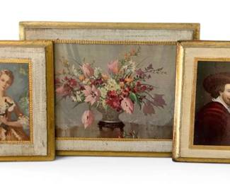 Three Italian Antiqued Florentine Plaques