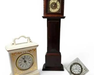 Waterford Crystal Meridian Desk Clock, Small Grandfather Clock Ceramic Clock