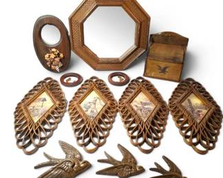 Burwood Country Themed Wall Decor, Mirror, Wood Recipe Box With Recipes More
