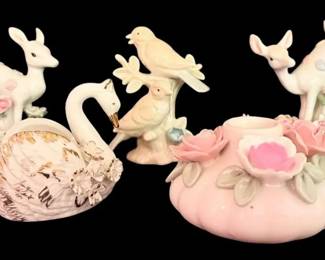 Porcelain Ceramic Deer, Swan, And More