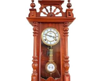 DA Regulator Wall Clock w Carved Wooden Horse Crest