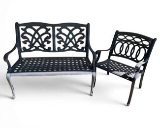 Outdoor Metal Bench Chair