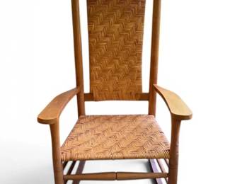 Wooden Wicker Rocking Chair