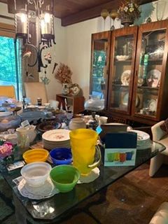 House full of china, glassware, plates, cups and saucers, etc.