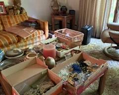jewelry, pottery, coffee table