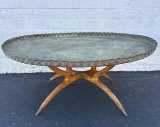 etched brass table