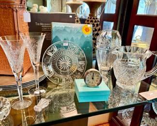 Waterford Millenium champagne flutes, and more.