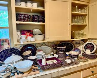 To the kitchen with lots of everyday china and glassware.