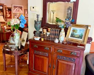 Antique furniture and antiquarian books, art.