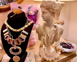 So much costume jewelry, lots of Chico's.