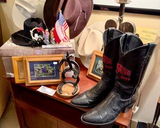 Fort Worth lizard boots and cowboy hats.