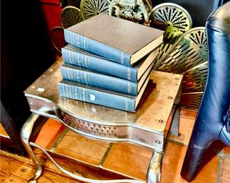 Antique footman or fireside shelf.