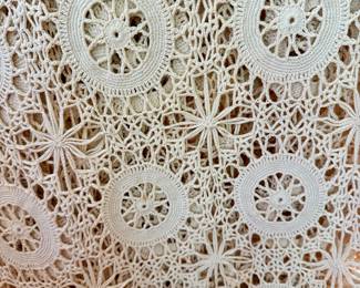 vintage crochet coverlet.