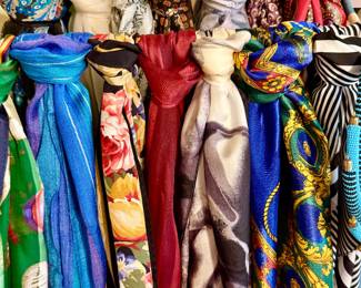 lots of fun vintage scarves.