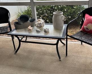 Glass & Metal Outdoor Table