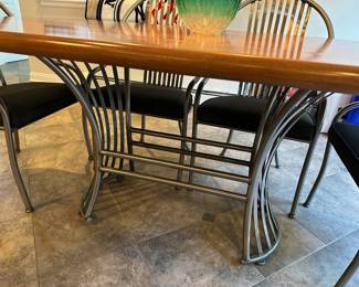 Shaver & Howard Dining Table w/ 6 Steel Chairs