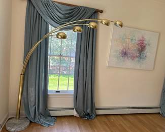 Vintage Brass Arc Lamp w/ Marble Base