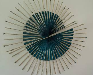 Curtis Jere Metal & Turquoise Starburst Wall Sculpture