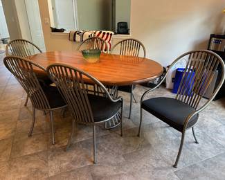 Shaver & Howard Dining Table w/ 6 Steel Chairs
