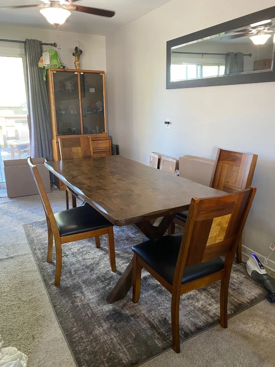 dining table and china cabinet