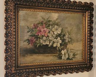 Vintage Flower Art in Frame