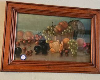 Vintage Fruit Art in Gorgeous Frame