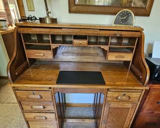 Antique Oak Roll Top Desk