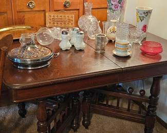 Walnut Square Antique Dining Table