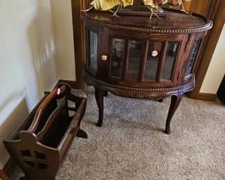 Magazine Rack and a Tea Cabinet