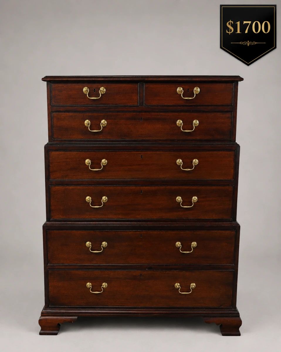 Baker, Historic Charleston Reproduction, Campaign Style Chest of Drawers