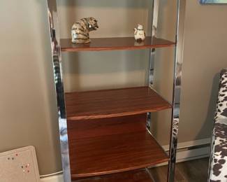 Handsome Wood & Stainless Office Shelf
