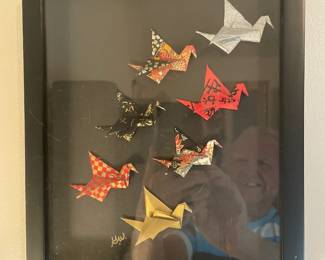 3-D Framed Origami Birds--Signed