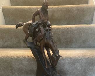 Remington's "Mountain Man" & Horse Sculpture