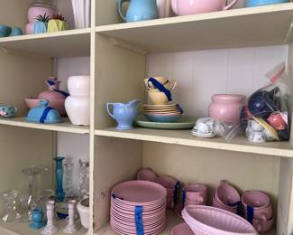 Pink, Blue and yellow china