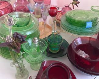 Colorful glass dining ware 